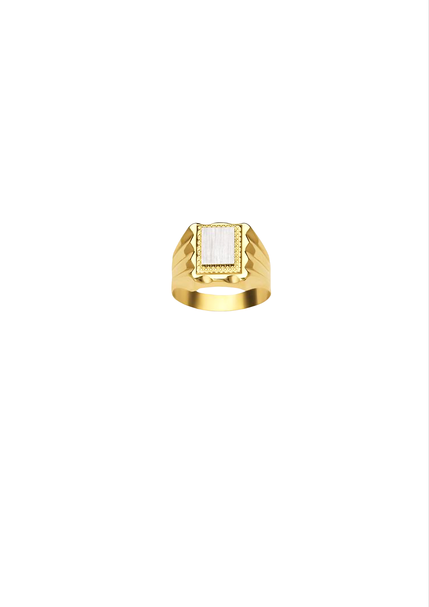 Chevalière unie rectangle
