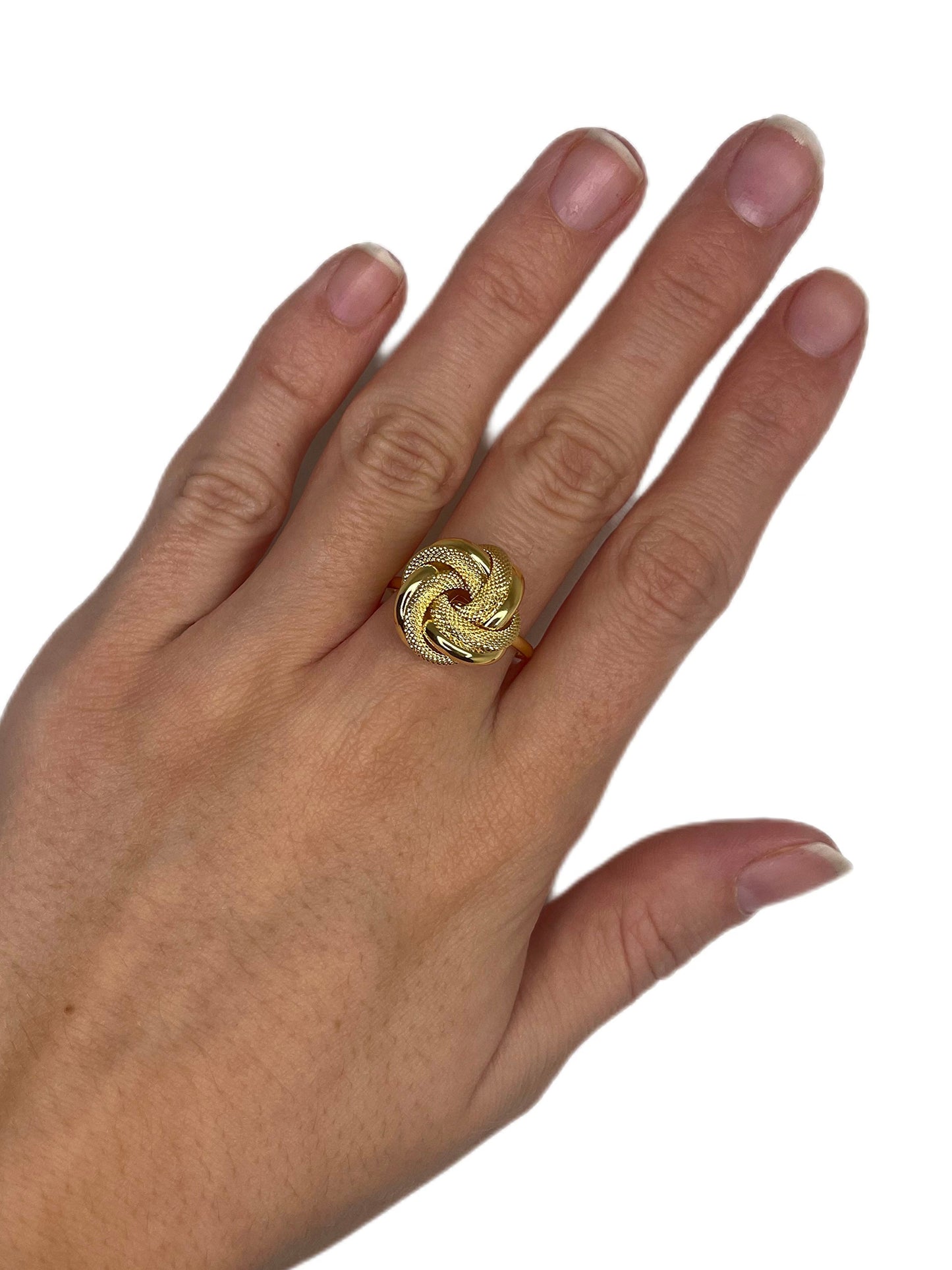 Bague Noeud lisse sablé 16mm