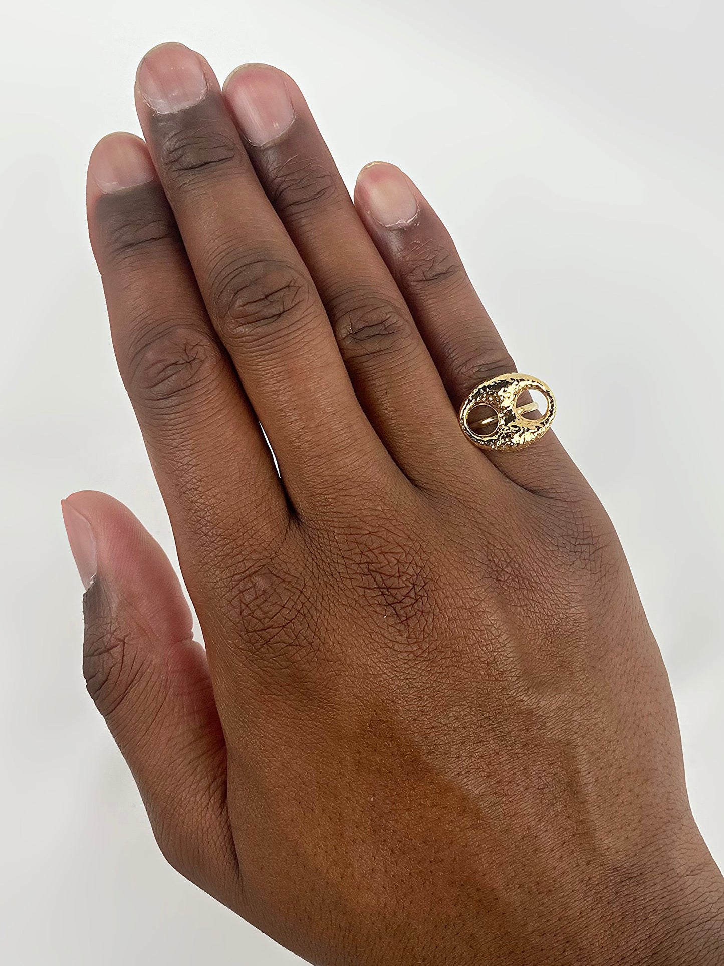 Bague café martelé 14x18mm (M)