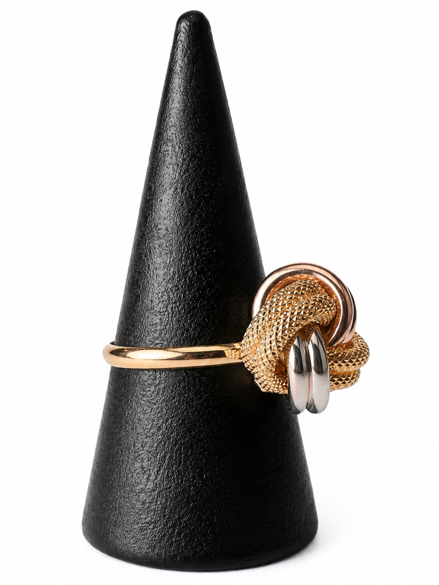 Bague noeud 2 fils 3 ors