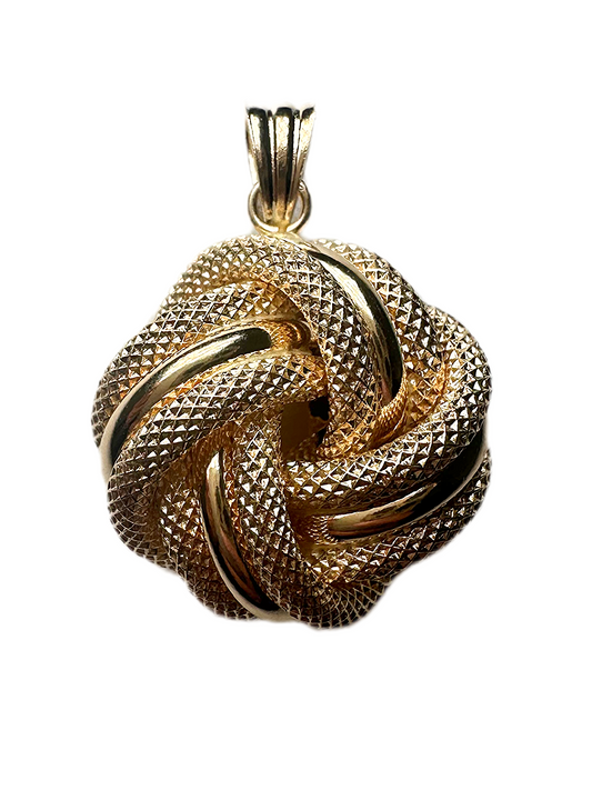 Pendentif noeud lisse piqué 20mm
