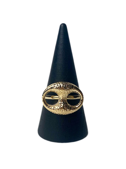 Bague café martelé M