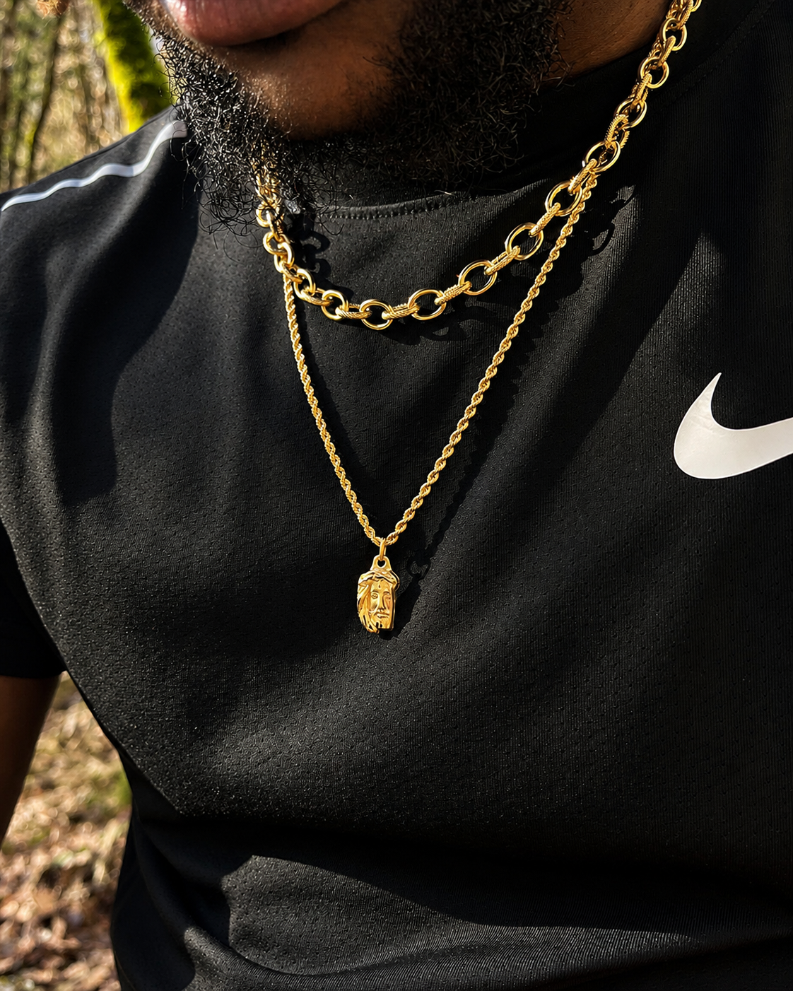 Collier corde pend Christ