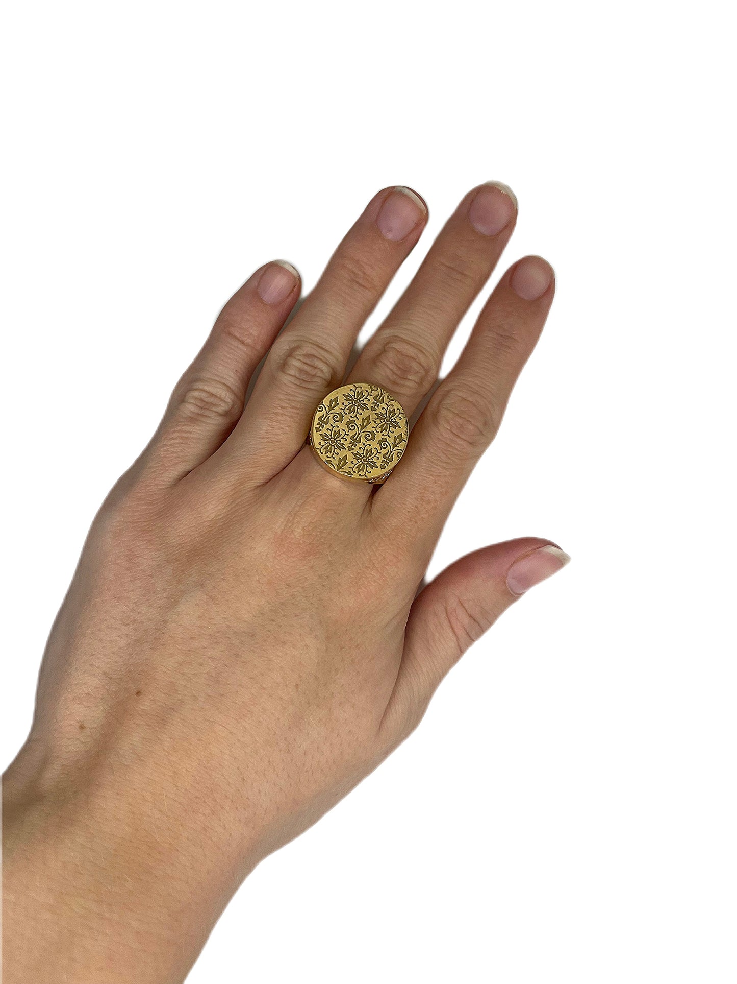 Chevalière ronde lys