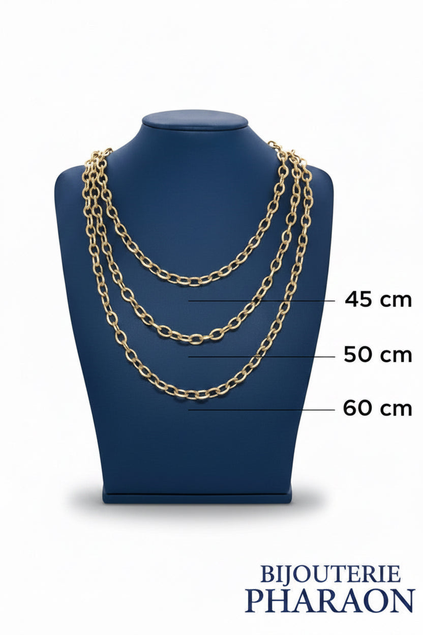 Collier forçat lisse/piqué 6mm