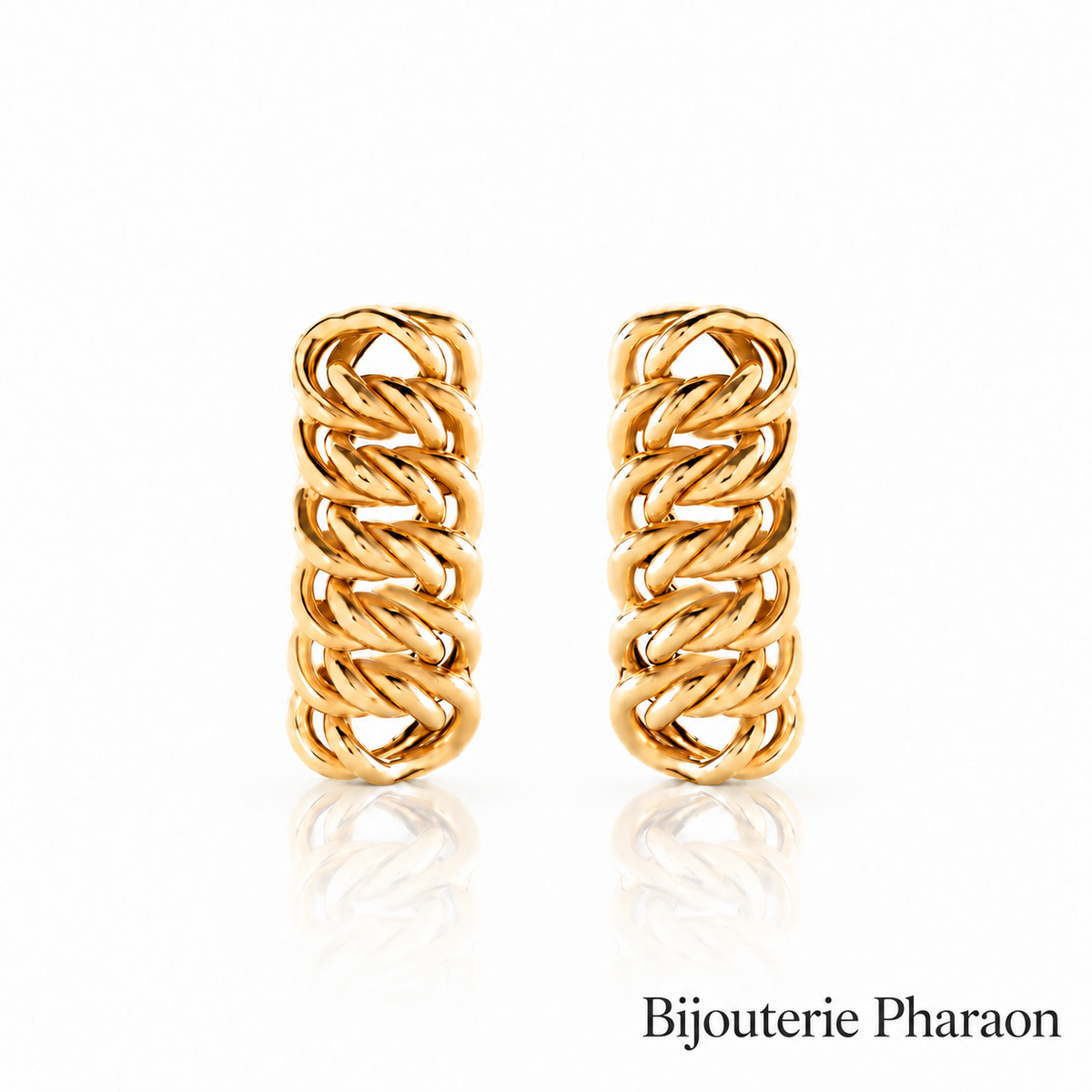 Boucles d’oreilles maille américaine