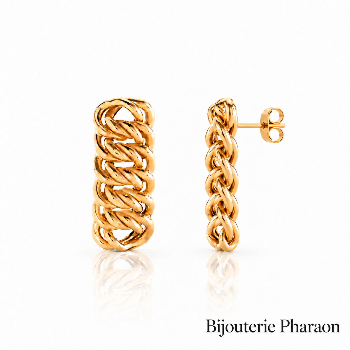 Boucles d’oreilles maille américaine