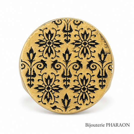 Chevalière ronde lys