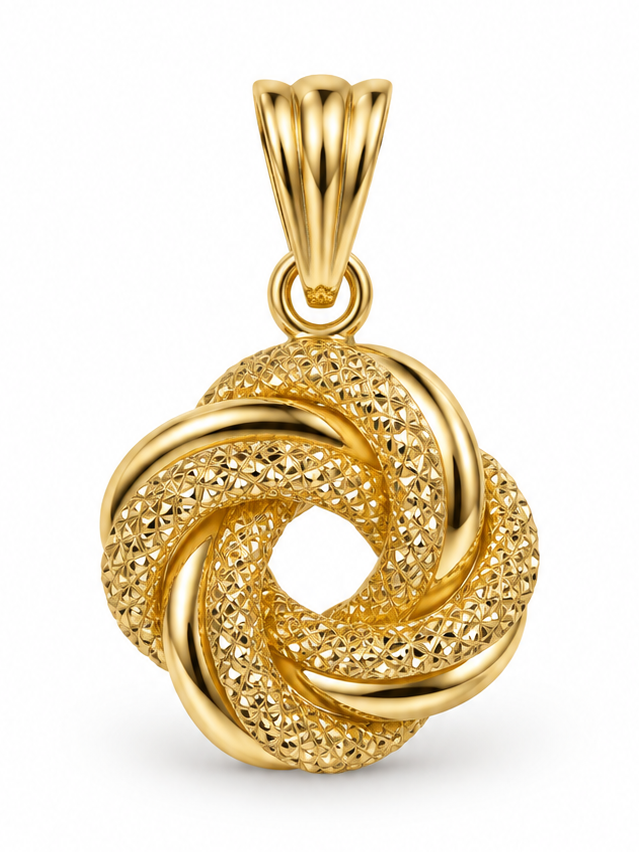 Pendentif noeud lisse piqué 10mm