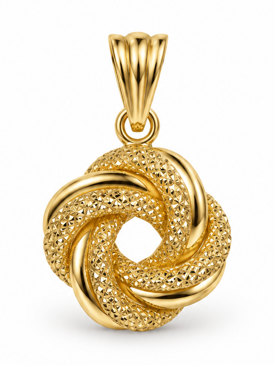 Pendentif noeud lisse piqué 10mm