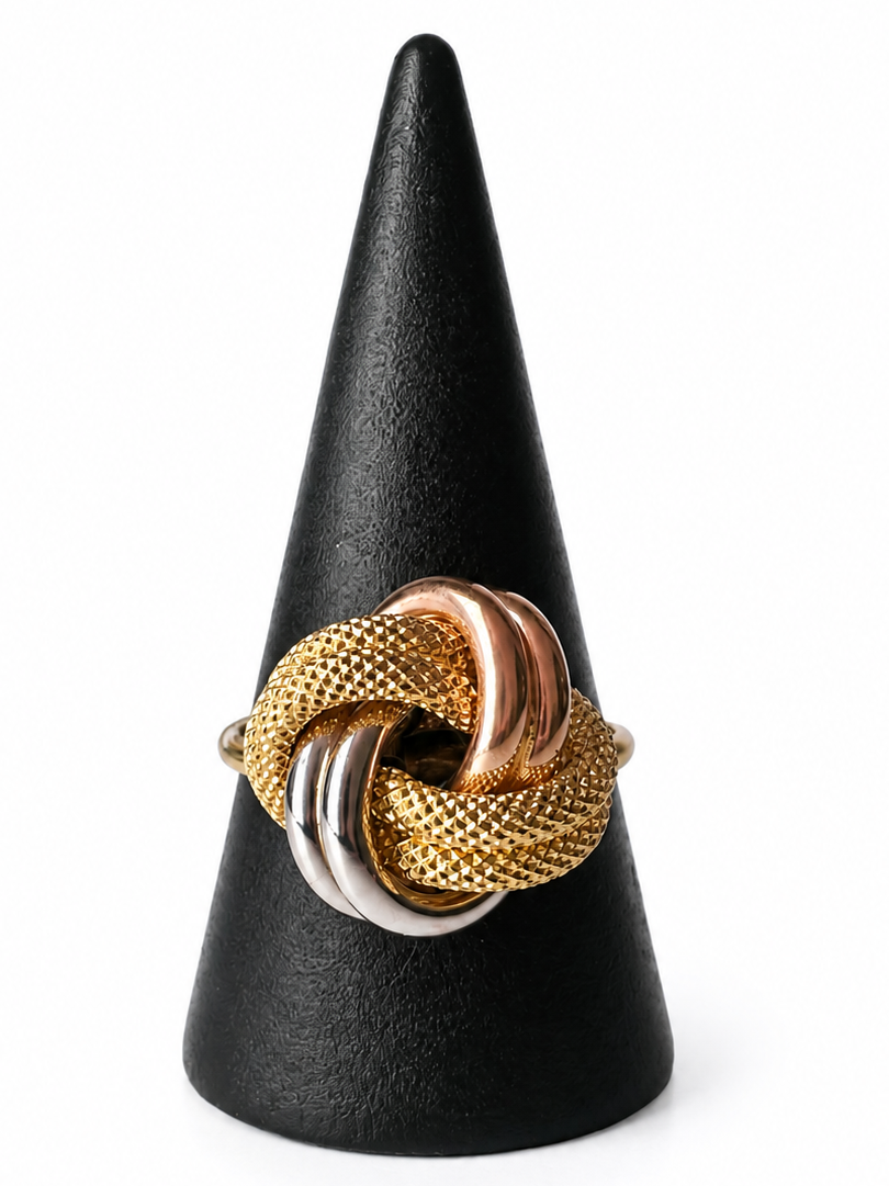 Bague noeud 2 fils 3 ors